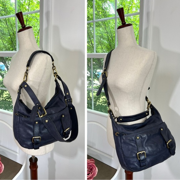 Tano Pebbled Leather Multi Functional Slouchy Hobo Crossbody/Shoulder Bag - Picture 1 of 17